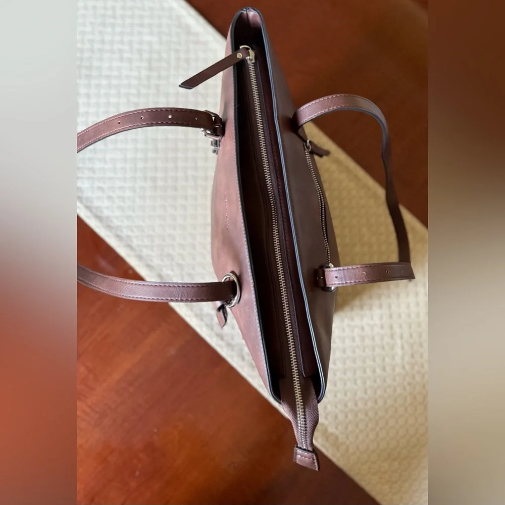 Westbronco Vegan Leather Tote Bag in Coffee Color - Picture 9 of 14